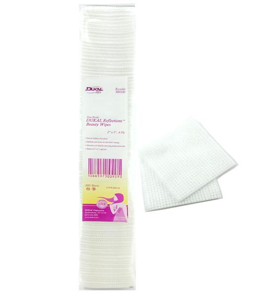 DUKAL Beauty Wipes "2X2" Flat Cotton